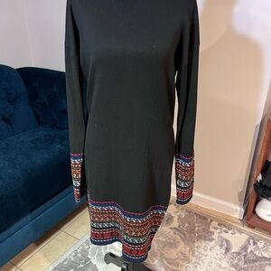 Poof! Black Dress with Colorful Trim